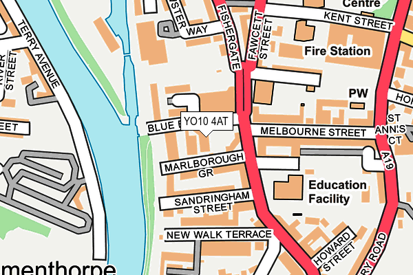 YO10 4AT map - OS OpenMap – Local (Ordnance Survey)