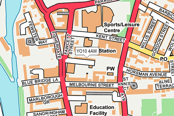 YO10 4AW map - OS OpenMap – Local (Ordnance Survey)