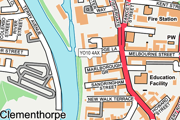 YO10 4AX map - OS OpenMap – Local (Ordnance Survey)