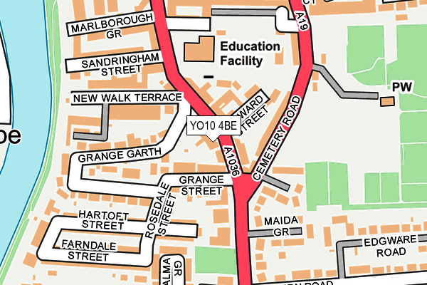 YO10 4BE map - OS OpenMap – Local (Ordnance Survey)