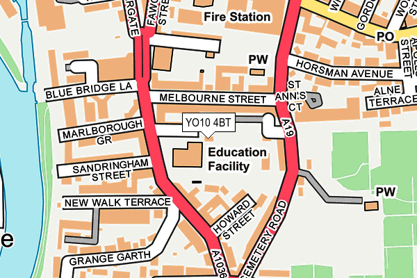 YO10 4BT map - OS OpenMap – Local (Ordnance Survey)