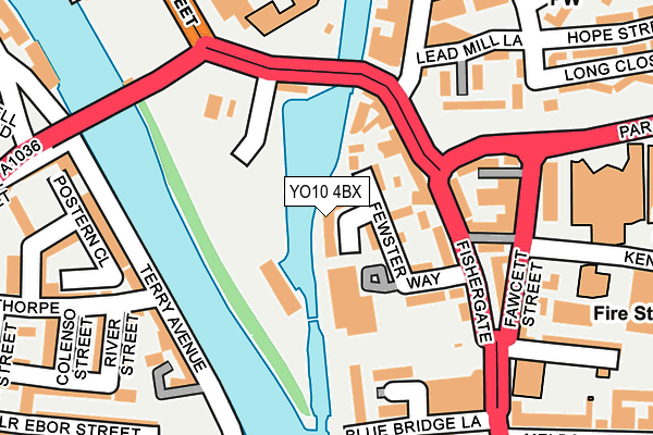 YO10 4BX map - OS OpenMap – Local (Ordnance Survey)