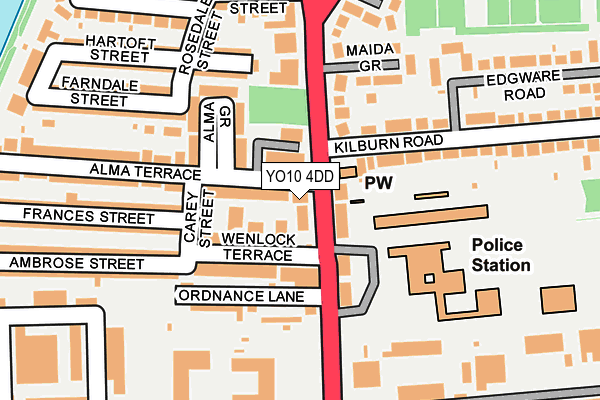 YO10 4DD map - OS OpenMap – Local (Ordnance Survey)