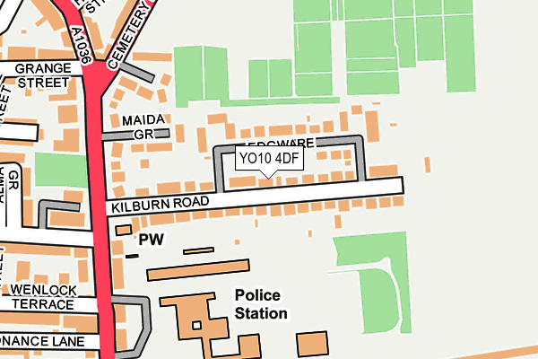 YO10 4DF map - OS OpenMap – Local (Ordnance Survey)