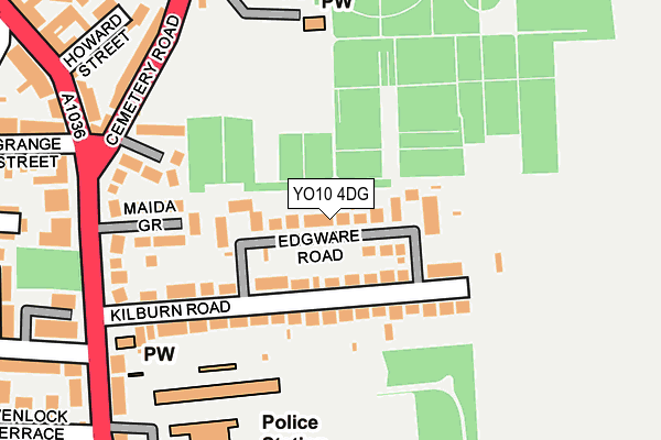 YO10 4DG map - OS OpenMap – Local (Ordnance Survey)