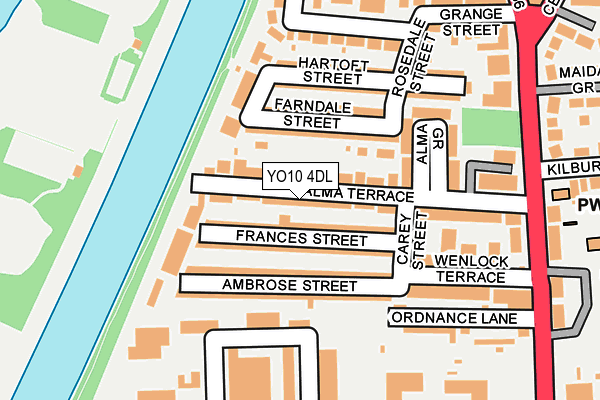 YO10 4DL map - OS OpenMap – Local (Ordnance Survey)