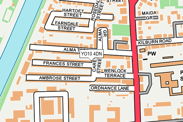 YO10 4DN map - OS OpenMap – Local (Ordnance Survey)