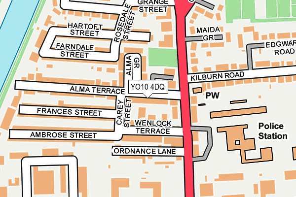 YO10 4DQ map - OS OpenMap – Local (Ordnance Survey)