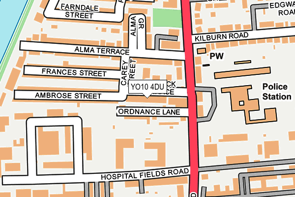 YO10 4DU map - OS OpenMap – Local (Ordnance Survey)