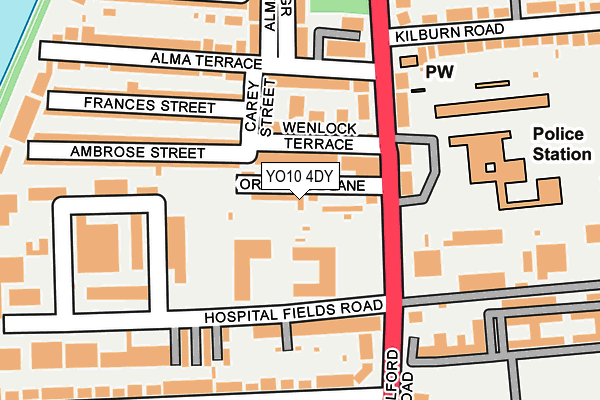 YO10 4DY map - OS OpenMap – Local (Ordnance Survey)