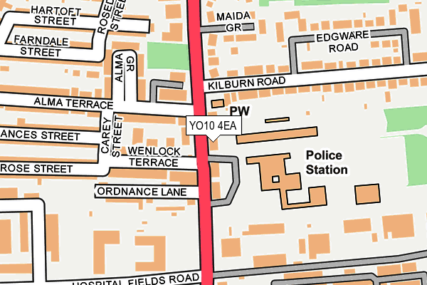 YO10 4EA map - OS OpenMap – Local (Ordnance Survey)