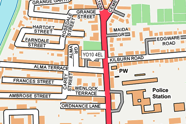 YO10 4EL map - OS OpenMap – Local (Ordnance Survey)