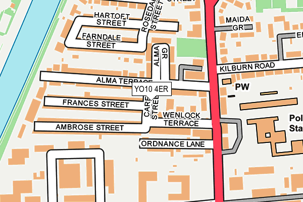 YO10 4ER map - OS OpenMap – Local (Ordnance Survey)