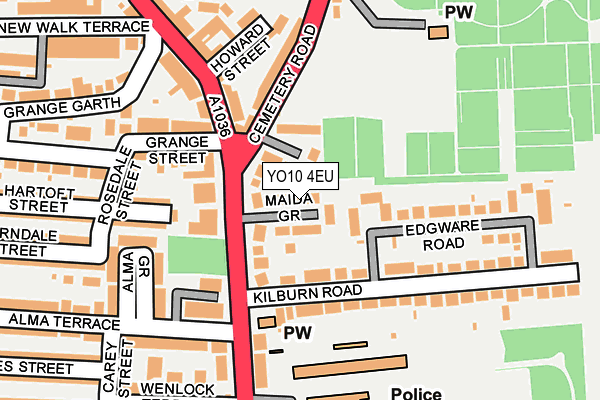 YO10 4EU map - OS OpenMap – Local (Ordnance Survey)