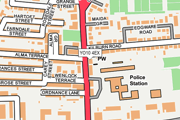 YO10 4EX map - OS OpenMap – Local (Ordnance Survey)