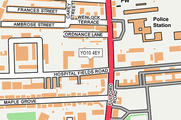 YO10 4EY map - OS OpenMap – Local (Ordnance Survey)