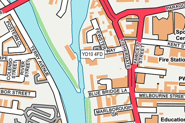 YO10 4FD map - OS OpenMap – Local (Ordnance Survey)
