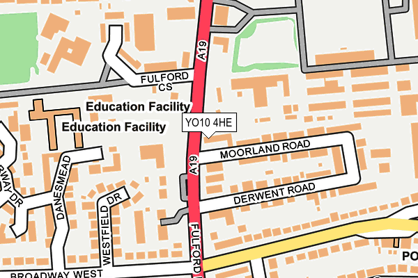 YO10 4HE map - OS OpenMap – Local (Ordnance Survey)