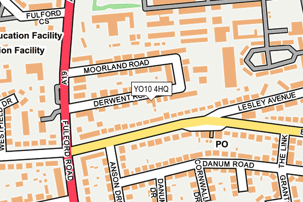 YO10 4HQ map - OS OpenMap – Local (Ordnance Survey)