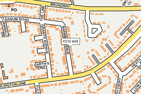 YO10 4HX map - OS OpenMap – Local (Ordnance Survey)