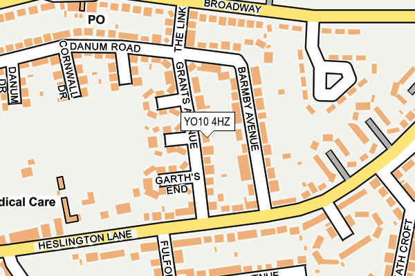 YO10 4HZ map - OS OpenMap – Local (Ordnance Survey)
