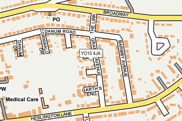 YO10 4JA map - OS OpenMap – Local (Ordnance Survey)