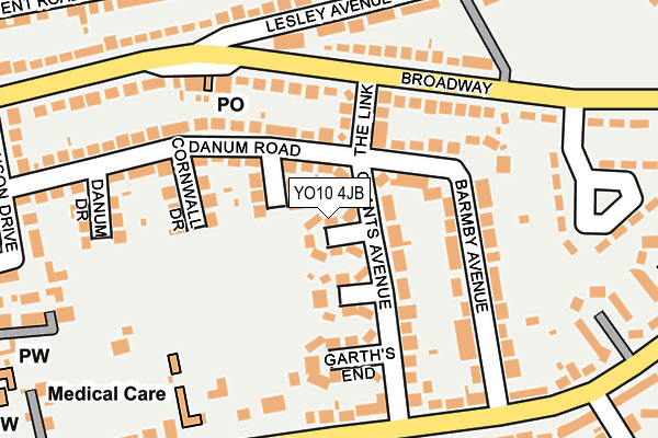 YO10 4JB map - OS OpenMap – Local (Ordnance Survey)