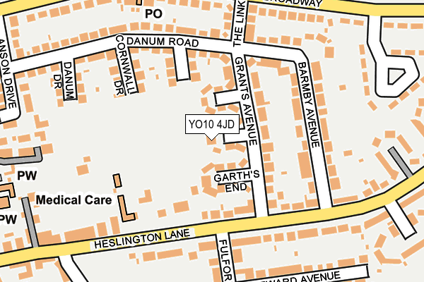YO10 4JD map - OS OpenMap – Local (Ordnance Survey)