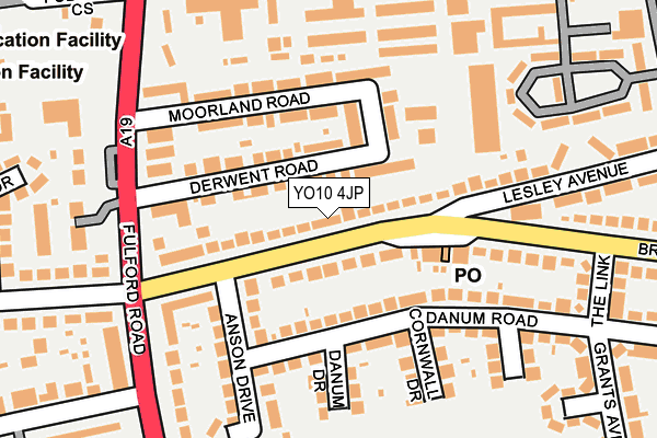 YO10 4JP map - OS OpenMap – Local (Ordnance Survey)