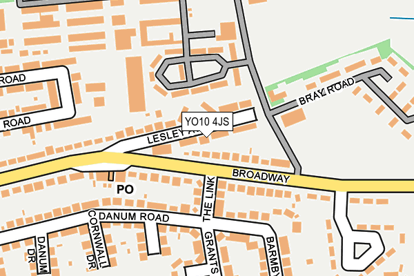 YO10 4JS map - OS OpenMap – Local (Ordnance Survey)