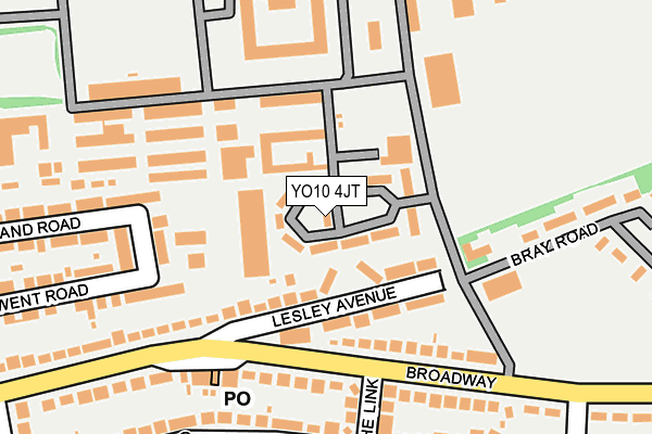 YO10 4JT map - OS OpenMap – Local (Ordnance Survey)