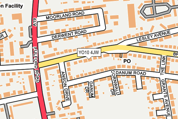 YO10 4JW map - OS OpenMap – Local (Ordnance Survey)