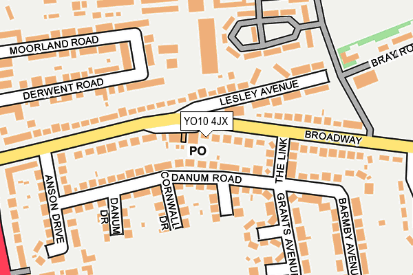 YO10 4JX map - OS OpenMap – Local (Ordnance Survey)