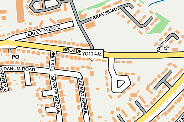 YO10 4JZ map - OS OpenMap – Local (Ordnance Survey)