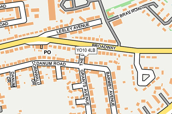 YO10 4LB map - OS OpenMap – Local (Ordnance Survey)