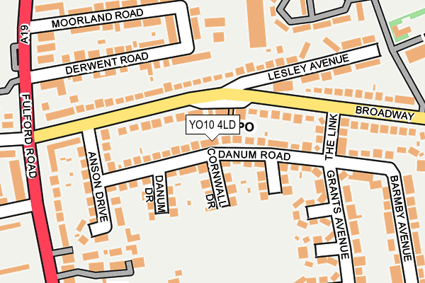 YO10 4LD map - OS OpenMap – Local (Ordnance Survey)