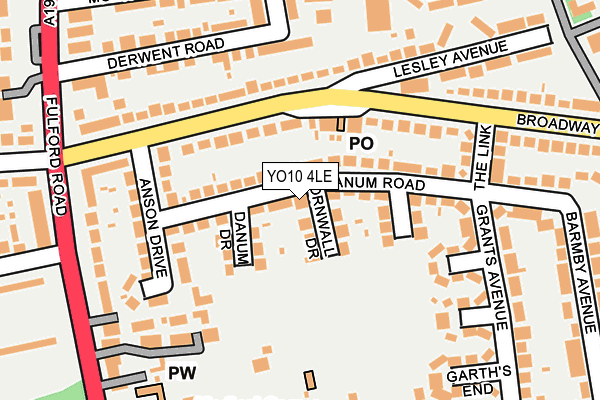 YO10 4LE map - OS OpenMap – Local (Ordnance Survey)