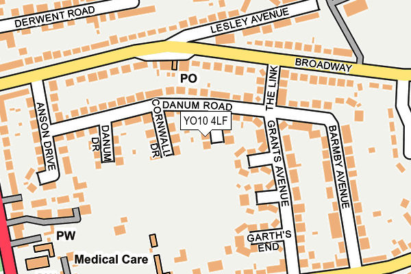 YO10 4LF map - OS OpenMap – Local (Ordnance Survey)