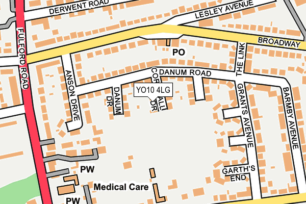 YO10 4LG map - OS OpenMap – Local (Ordnance Survey)