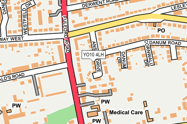 YO10 4LH map - OS OpenMap – Local (Ordnance Survey)