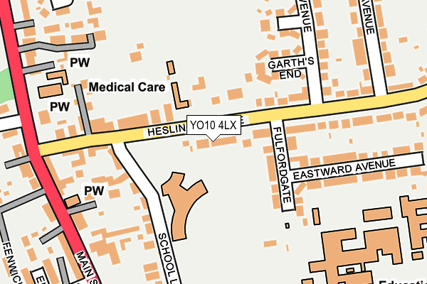 YO10 4LX map - OS OpenMap – Local (Ordnance Survey)