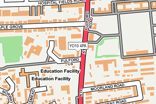 YO10 4PA map - OS OpenMap – Local (Ordnance Survey)