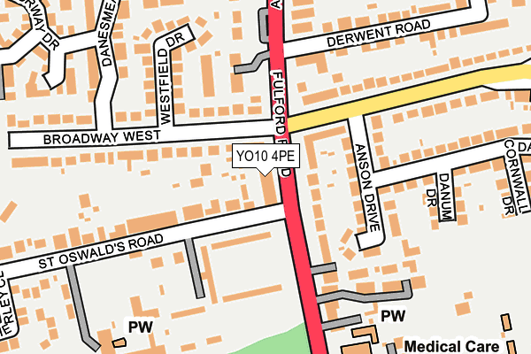 YO10 4PE map - OS OpenMap – Local (Ordnance Survey)