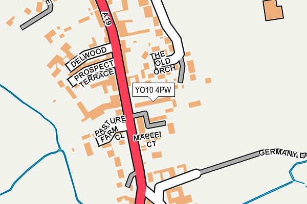 YO10 4PW map - OS OpenMap – Local (Ordnance Survey)