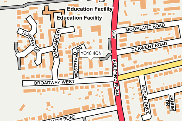 YO10 4QN map - OS OpenMap – Local (Ordnance Survey)