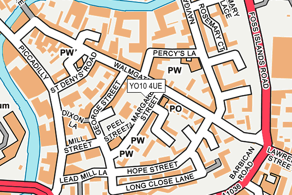 YO10 4UE map - OS OpenMap – Local (Ordnance Survey)