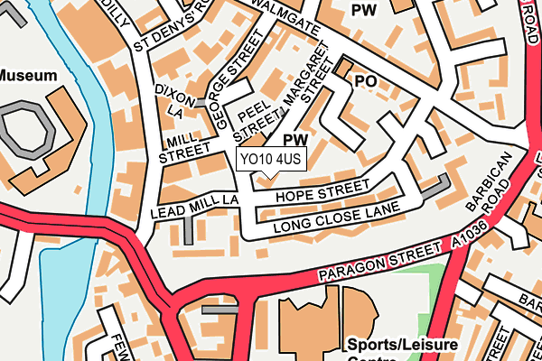 YO10 4US map - OS OpenMap – Local (Ordnance Survey)