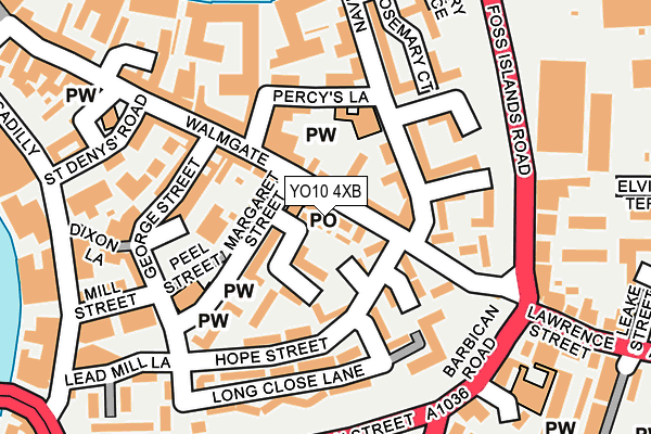 YO10 4XB map - OS OpenMap – Local (Ordnance Survey)