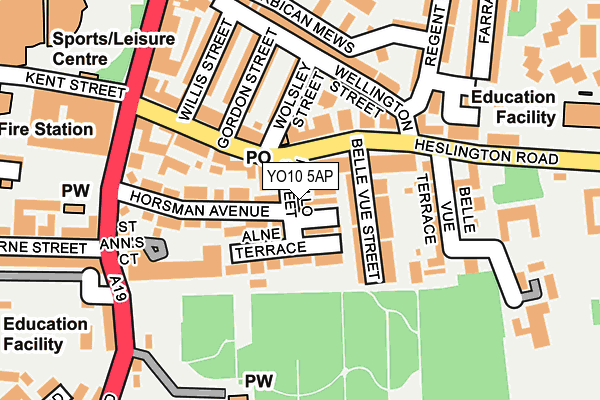 YO10 5AP map - OS OpenMap – Local (Ordnance Survey)
