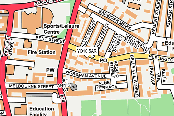 YO10 5AR map - OS OpenMap – Local (Ordnance Survey)